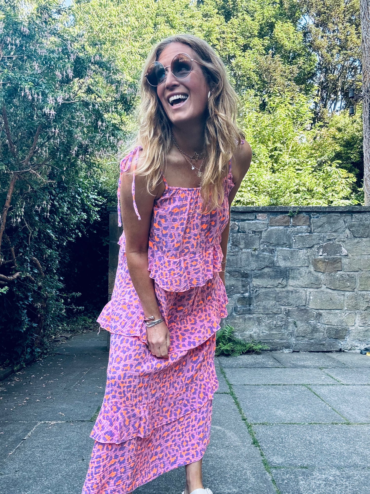 Claire Leopard Dress in Purple (One Size)