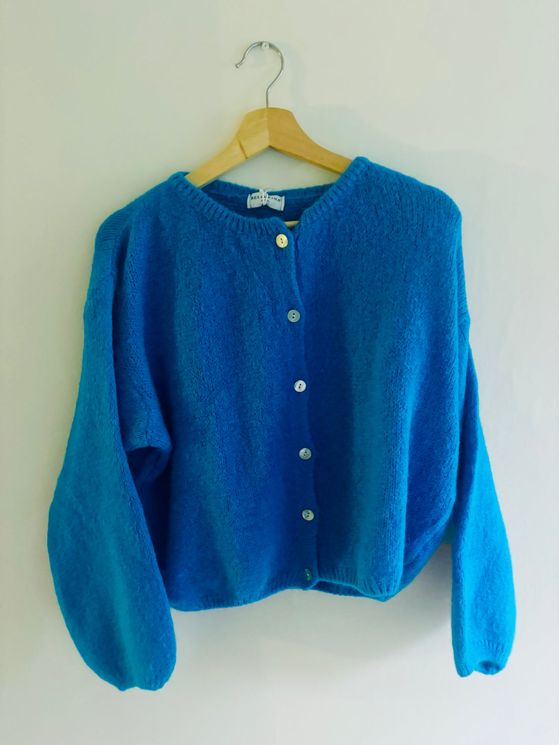 Tilly Mohair Cardigan in Peacock Blue (Long Sleeved) (ONE SIZE)