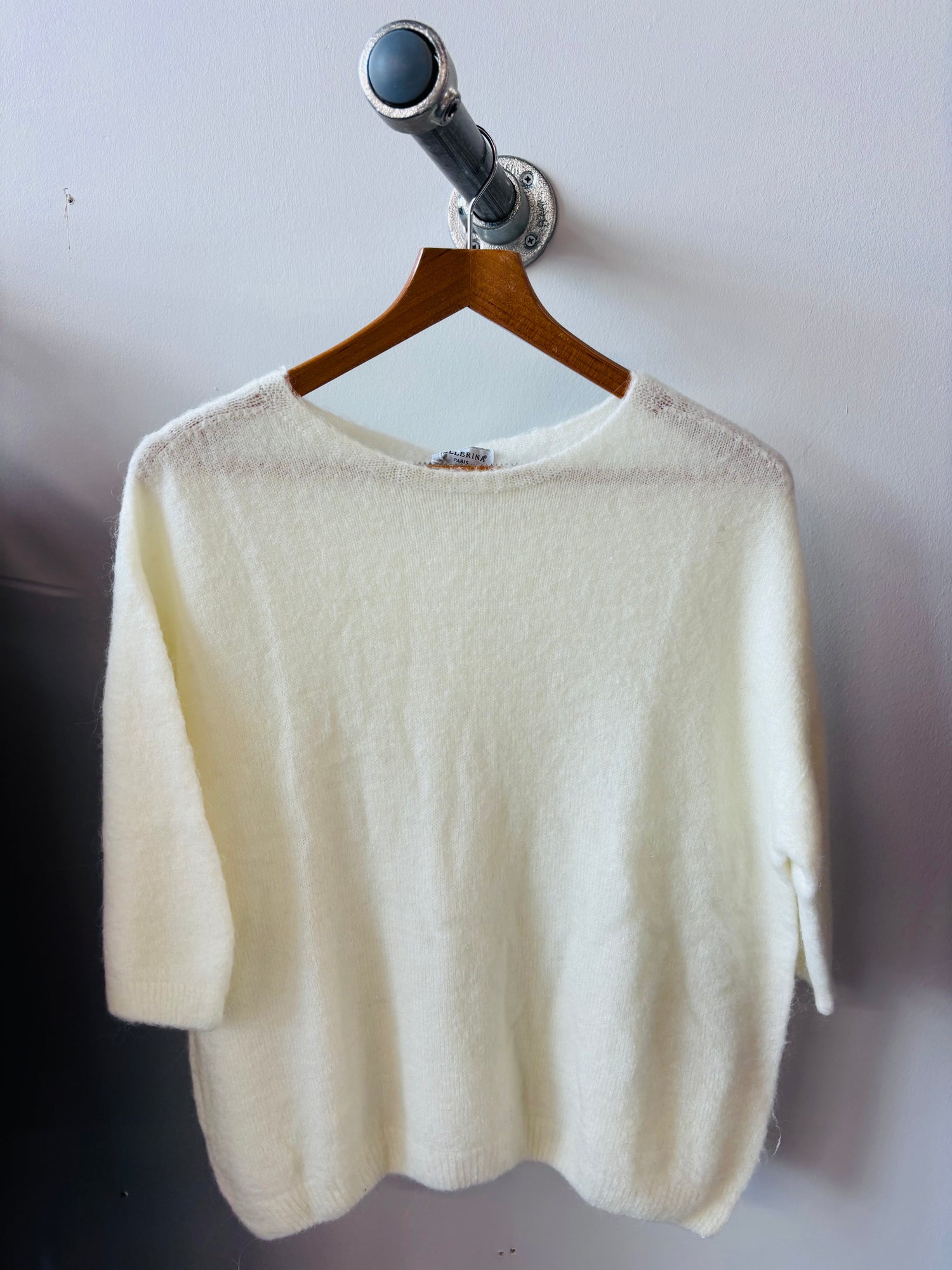 Alpaca Crew Neck Jumper in cream one size) (Copy)