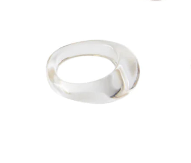 Chalk Natural Resin Ring Clear