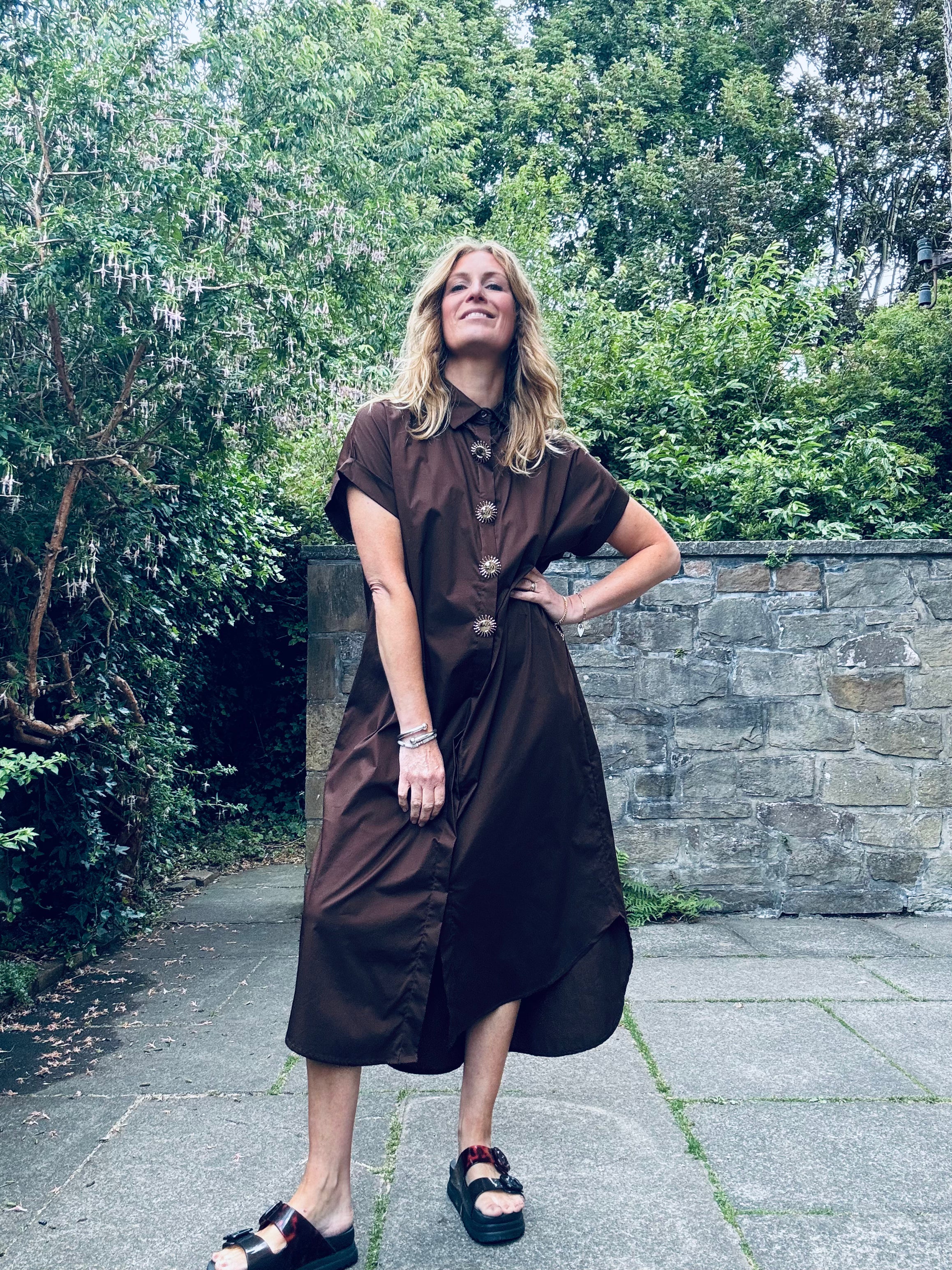 Emily Shirt Dress in Chocolate (ONE SIZE)