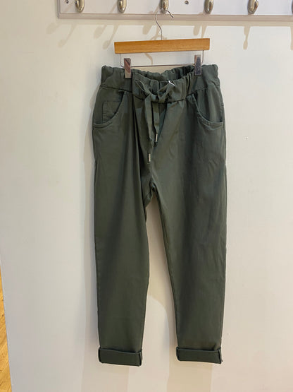Super Stretch Dark Khaki Green Twill Trouser - One Size (10-16)