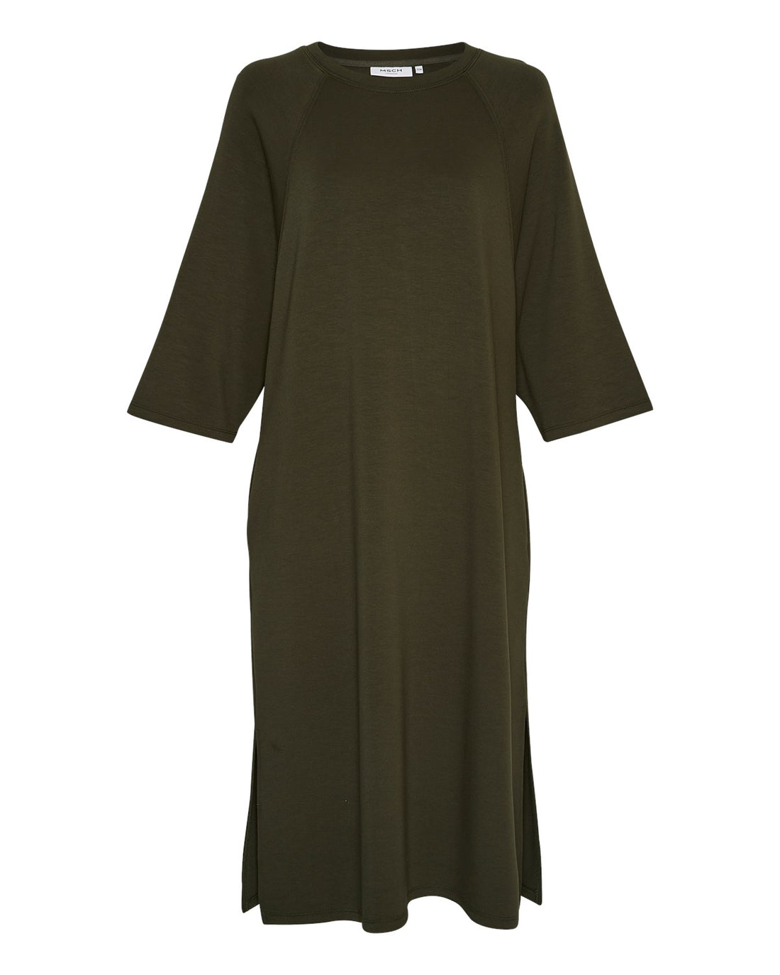MSCH Ima  3/4 Sweat Dress in Duffel Bag Green