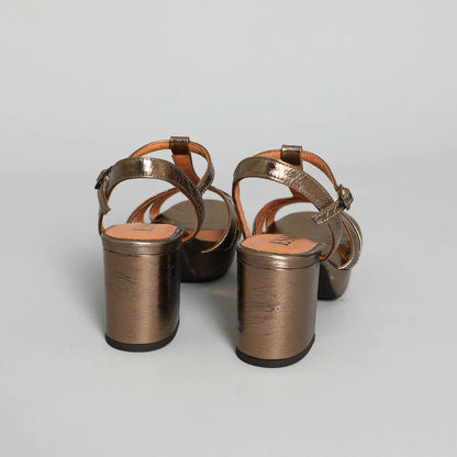 Esska Leather Taupe Metallic Charlie Sandal