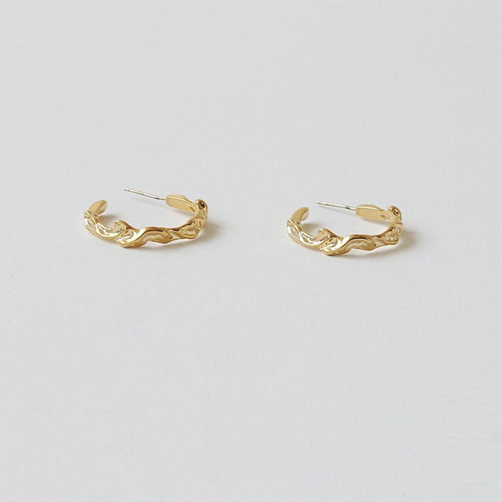 Misshaped Gold Hoop Earrings