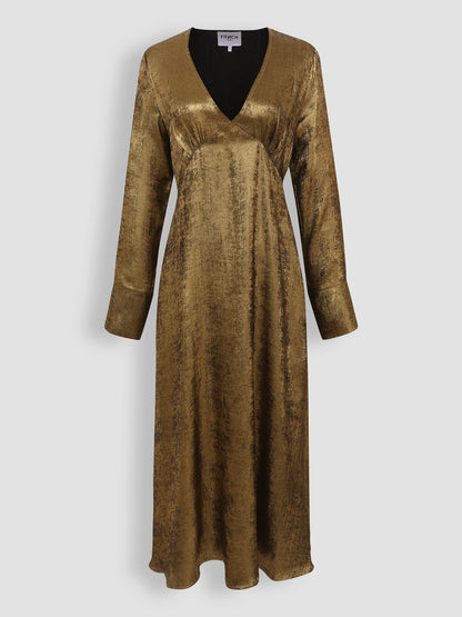 FRNCH Lisna Maxi Dress Antique Gold