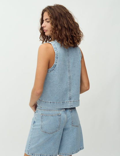 MbyM May Louisana Sleeveless Shirt in Vintage Wash