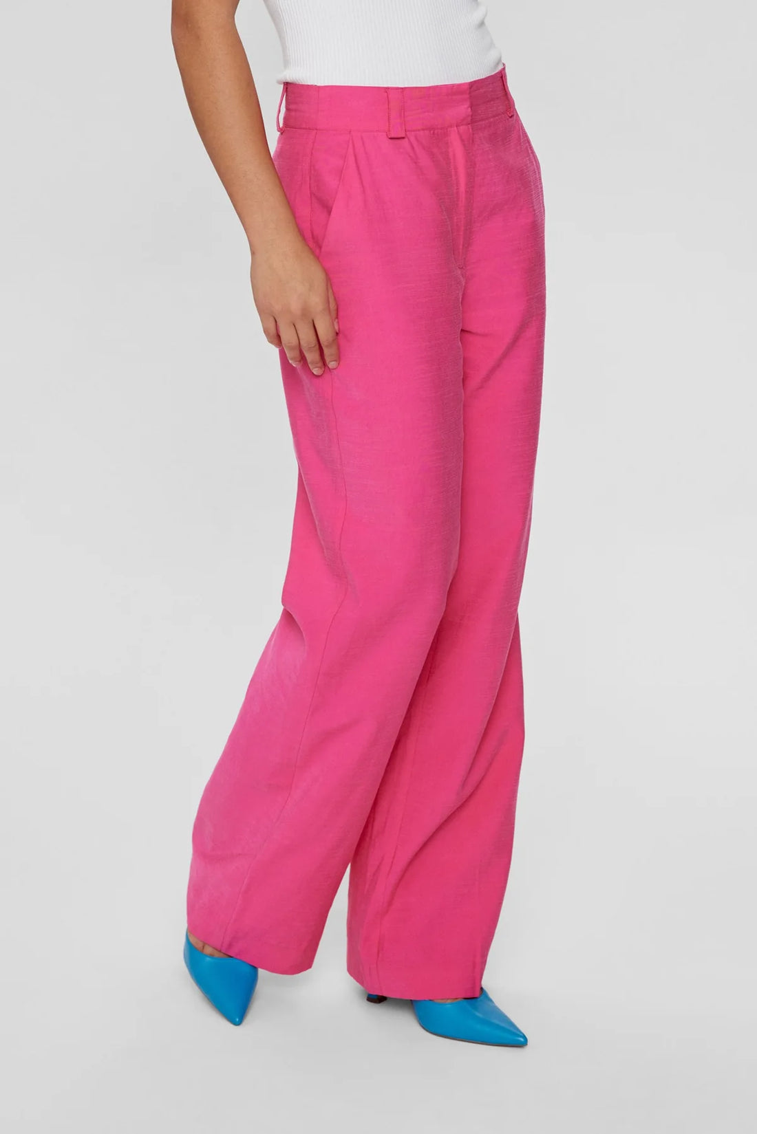 Miss Shop Recycled Blend Wide Leg Pant In Hot Pink