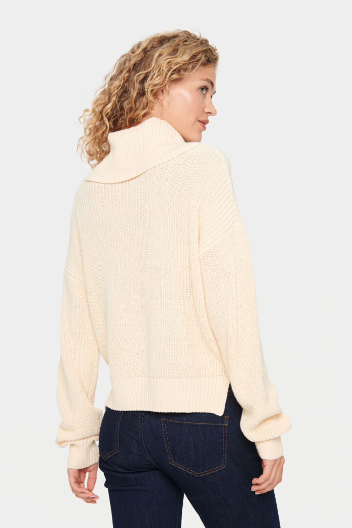 Saint Tropez Cloudy Rollneck Pullover In Creme