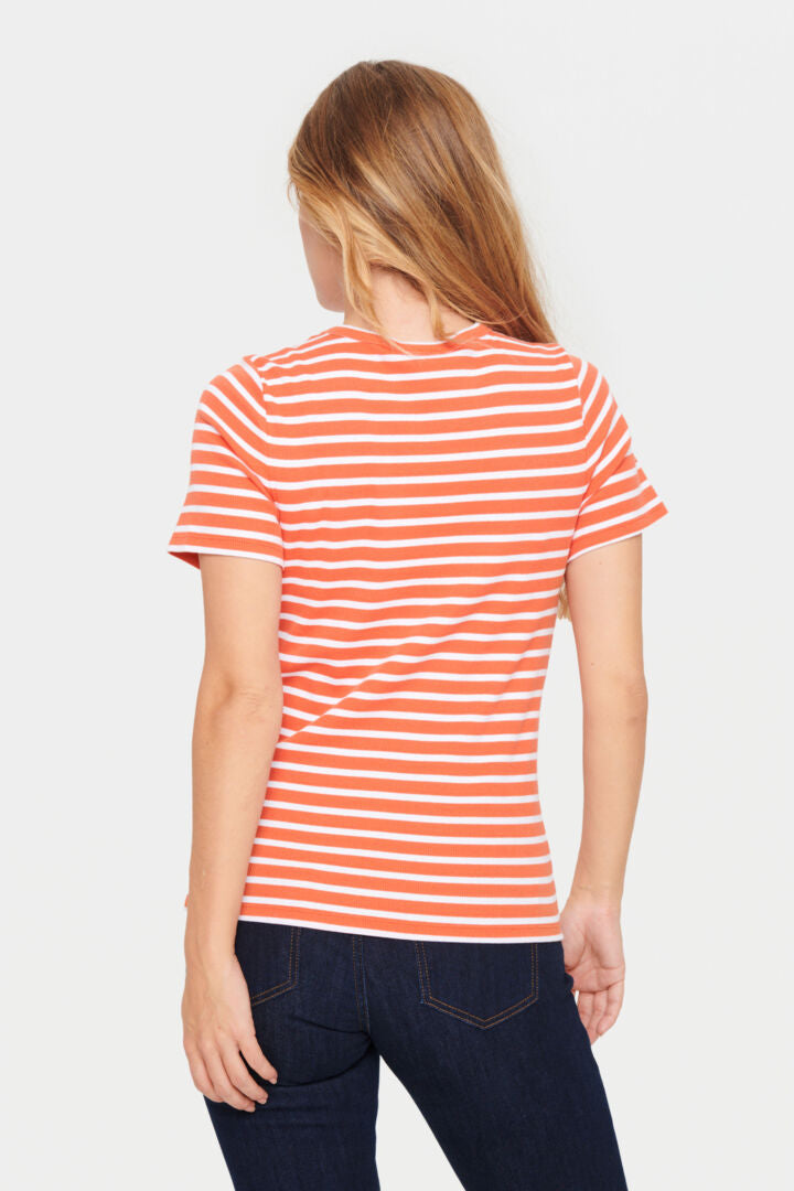 Saint Tropez Asta Striped T-shirt In Cayenne