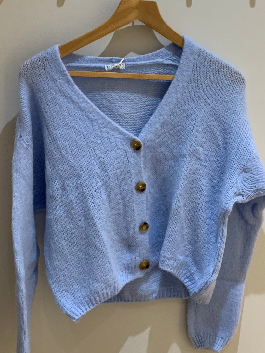 Trudy Mohair Cardigan In Baby Blue