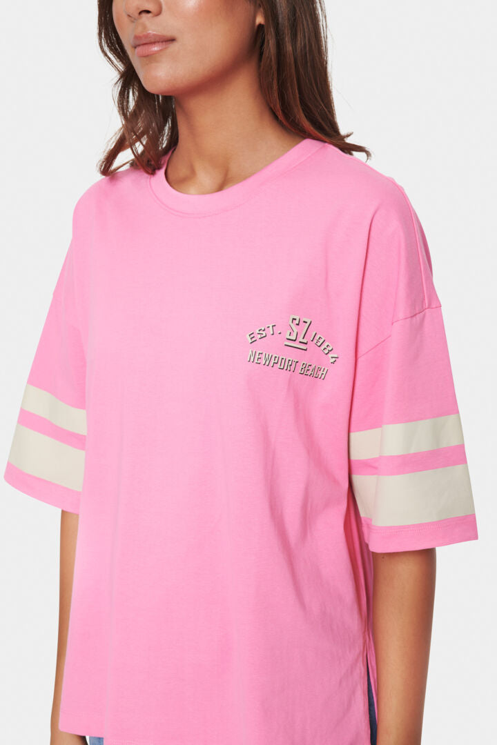 Saint Tropez Emeline Cotton T-shirt In Pink Cosmos