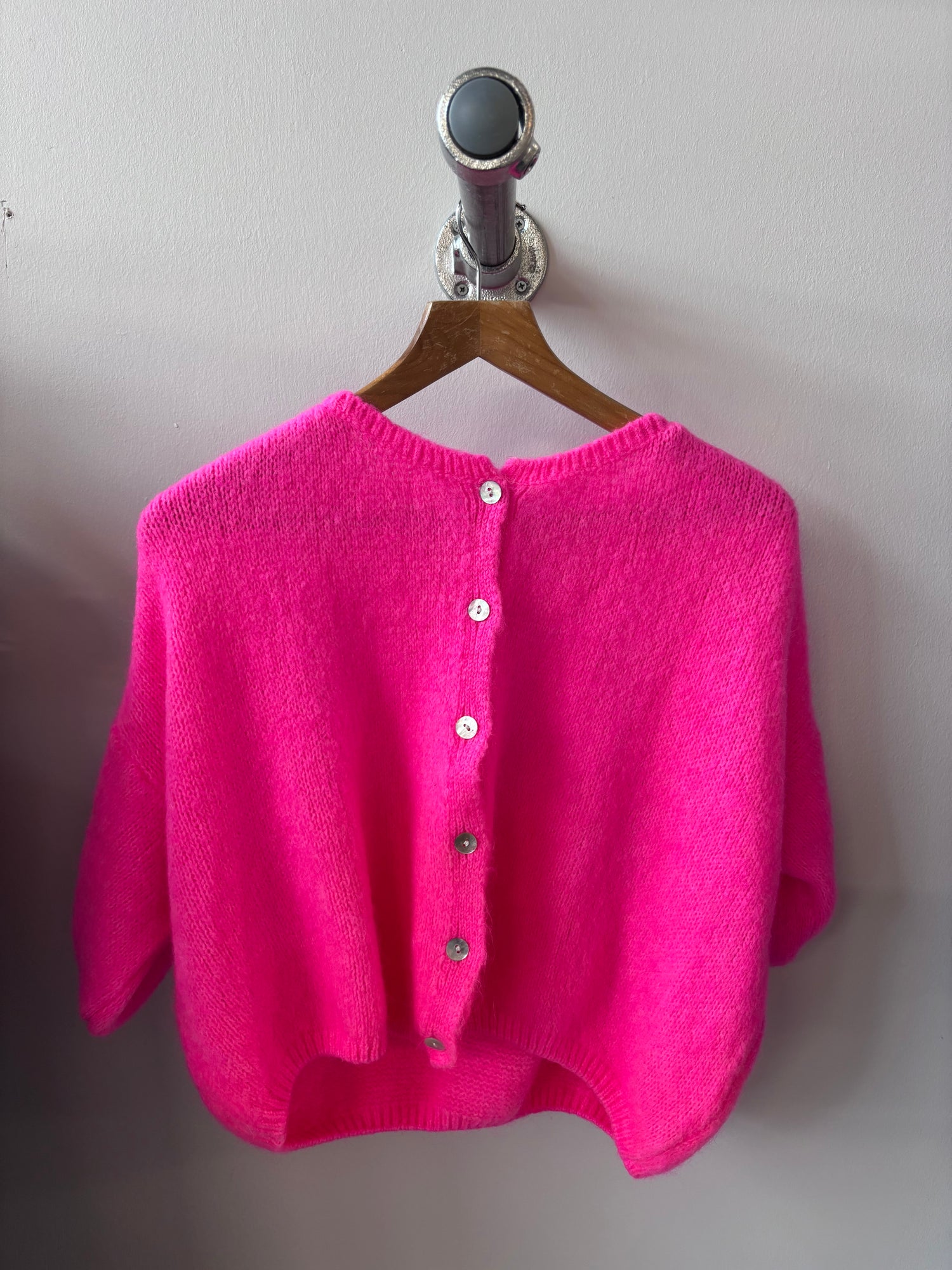 Tilly Mohair Cardigan in Hot Pink (ONE SIZE)