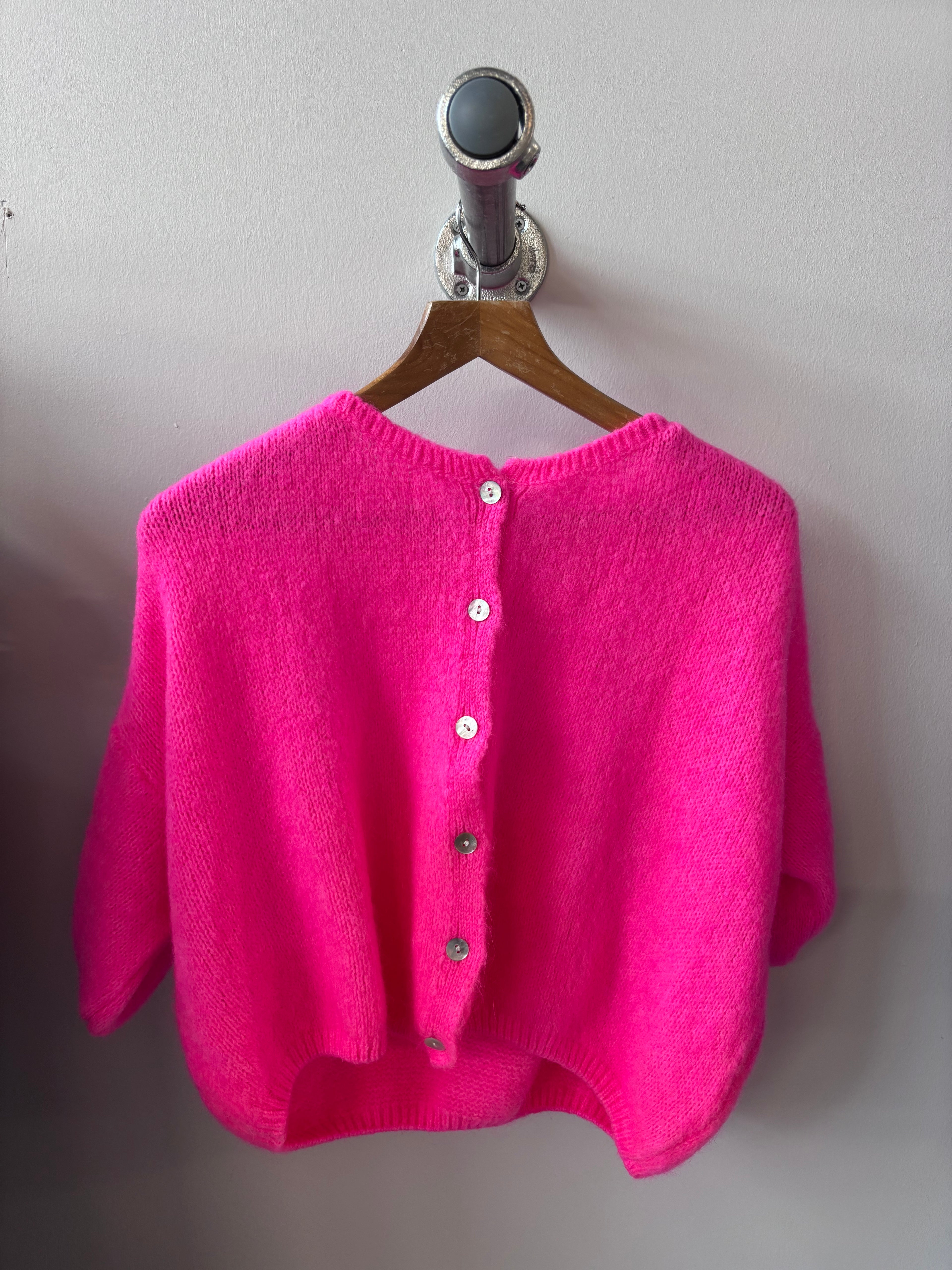 Tilly Mohair Cardigan in Hot Pink (ONE SIZE)