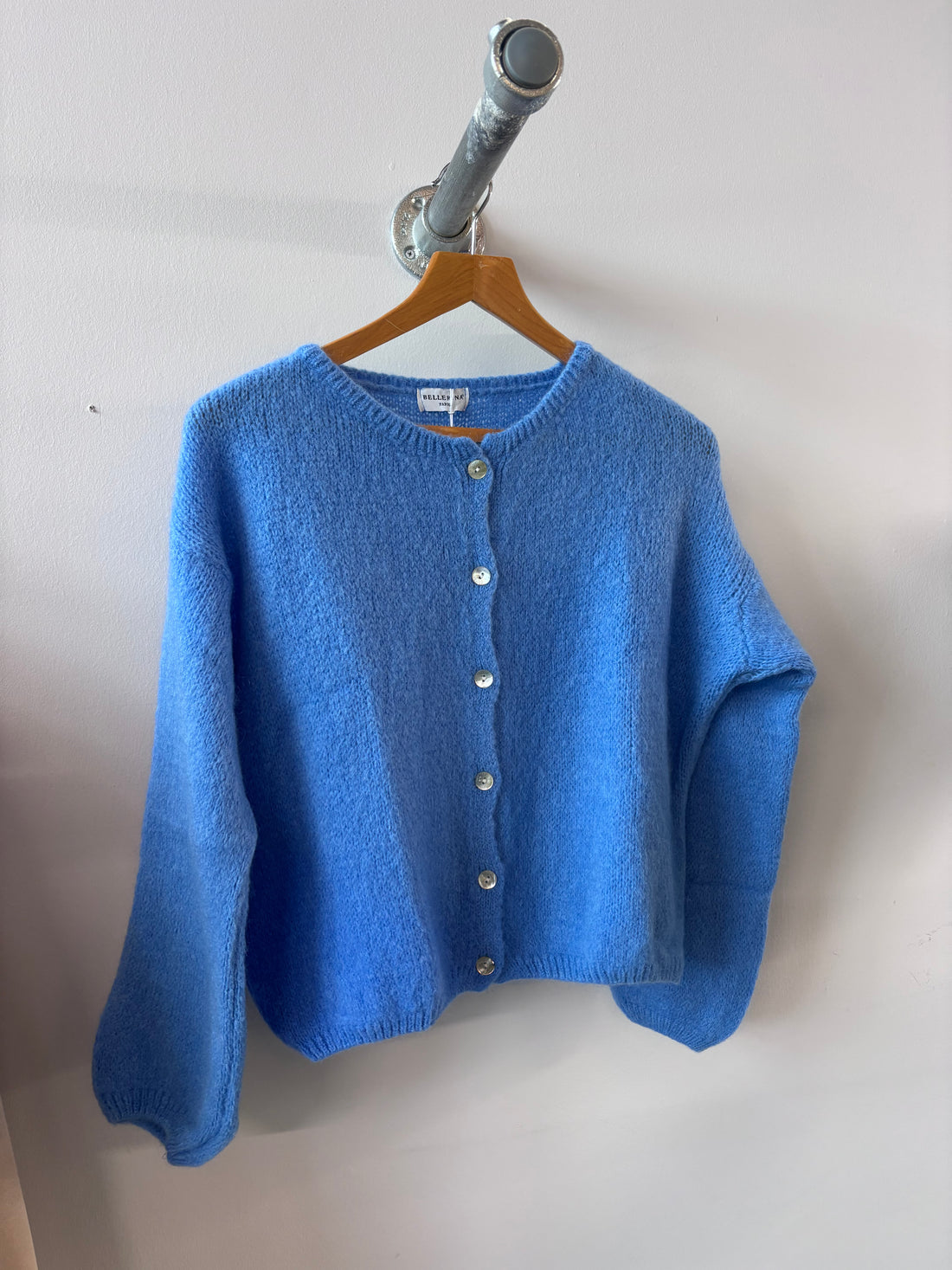 Tilly Mohair Cardigan in Cornflower (ONE SIZE) long sleeve
