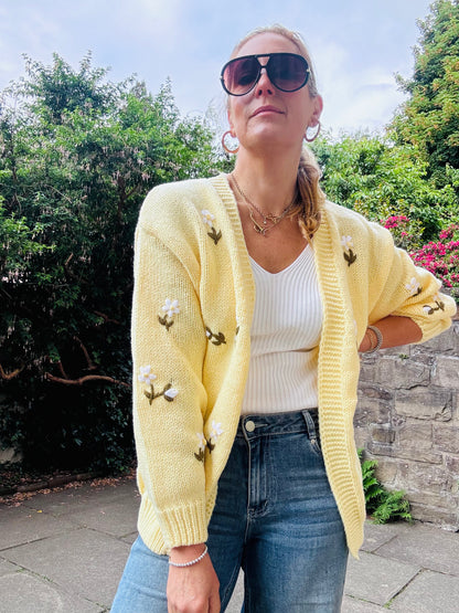 Flower Embroidered Cardigan