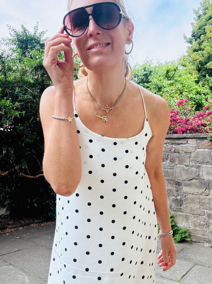 Spotty White sun dress (one size)