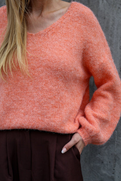A-View Inge V-neck Knit - Orange