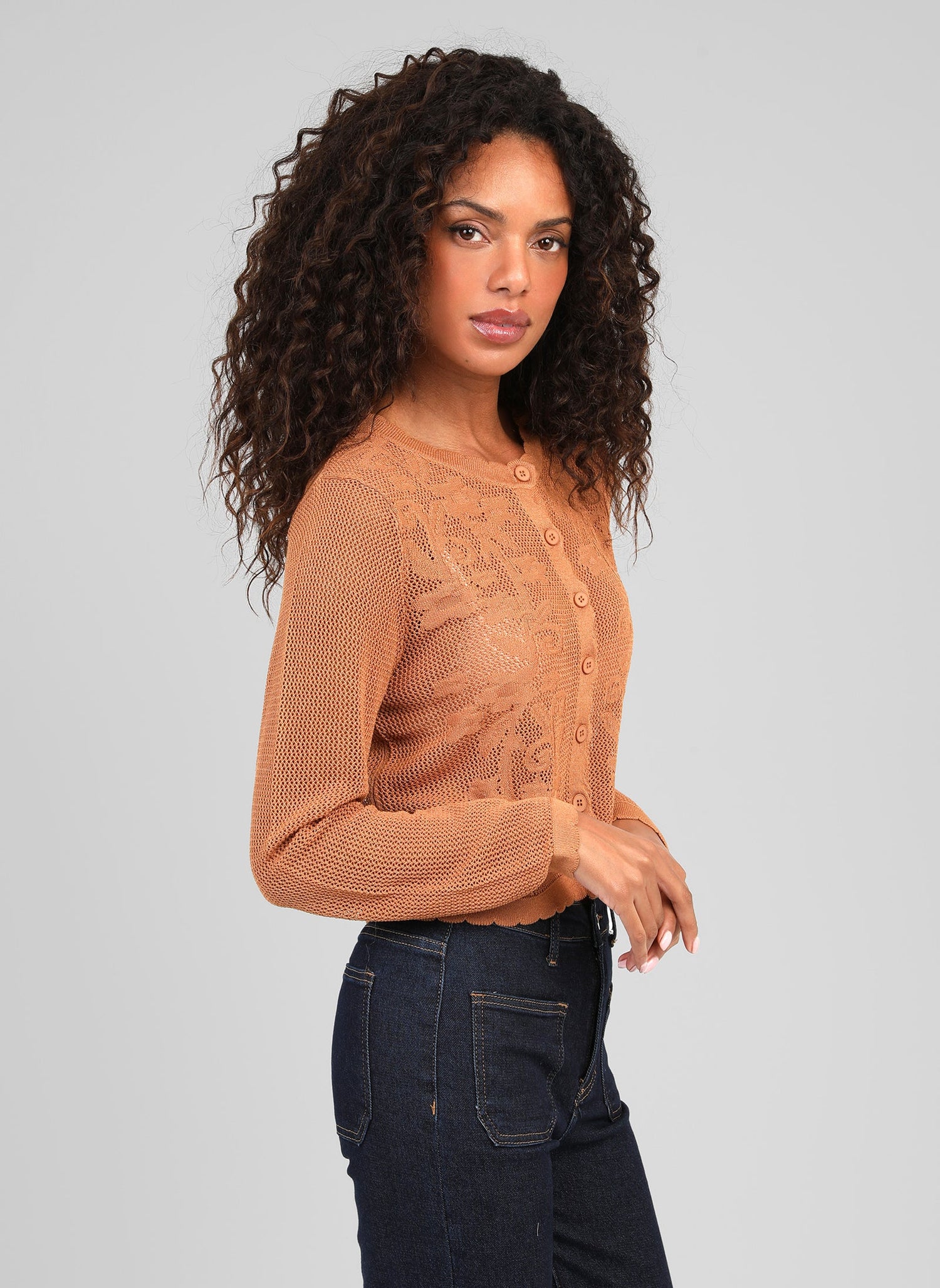 ANGE NANITA Cardigan in Toffee