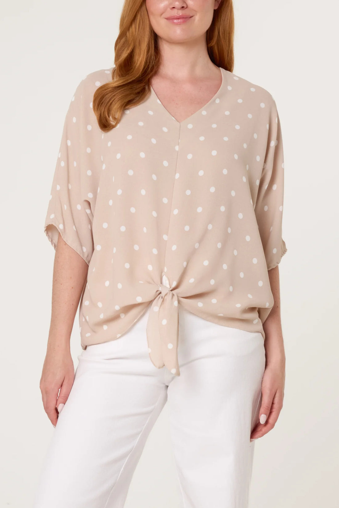 Polka Dot Knot Front Top Stone