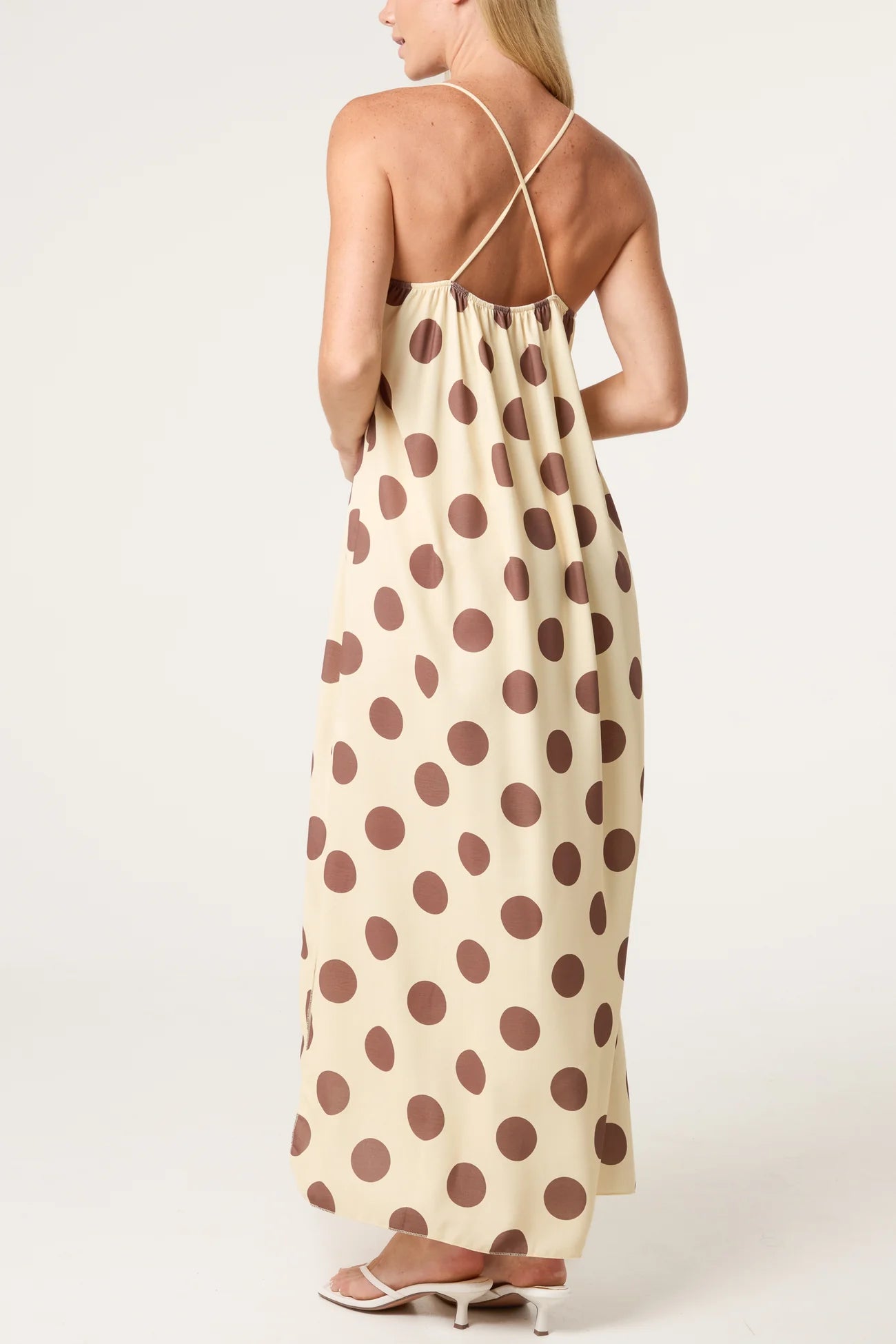 Lemon Polka Dot Strappy Dress Sale