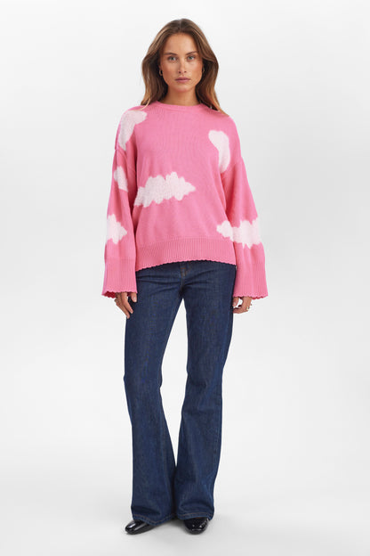 Numph Nuheavenly Cloud Knit in Pink Carnation