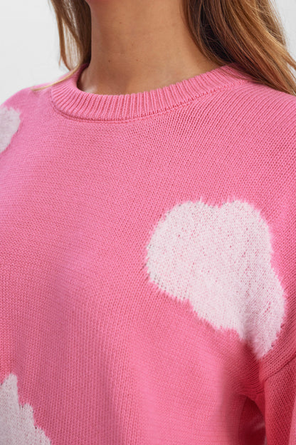 Numph Nuheavenly Cloud Knit in Pink Carnation