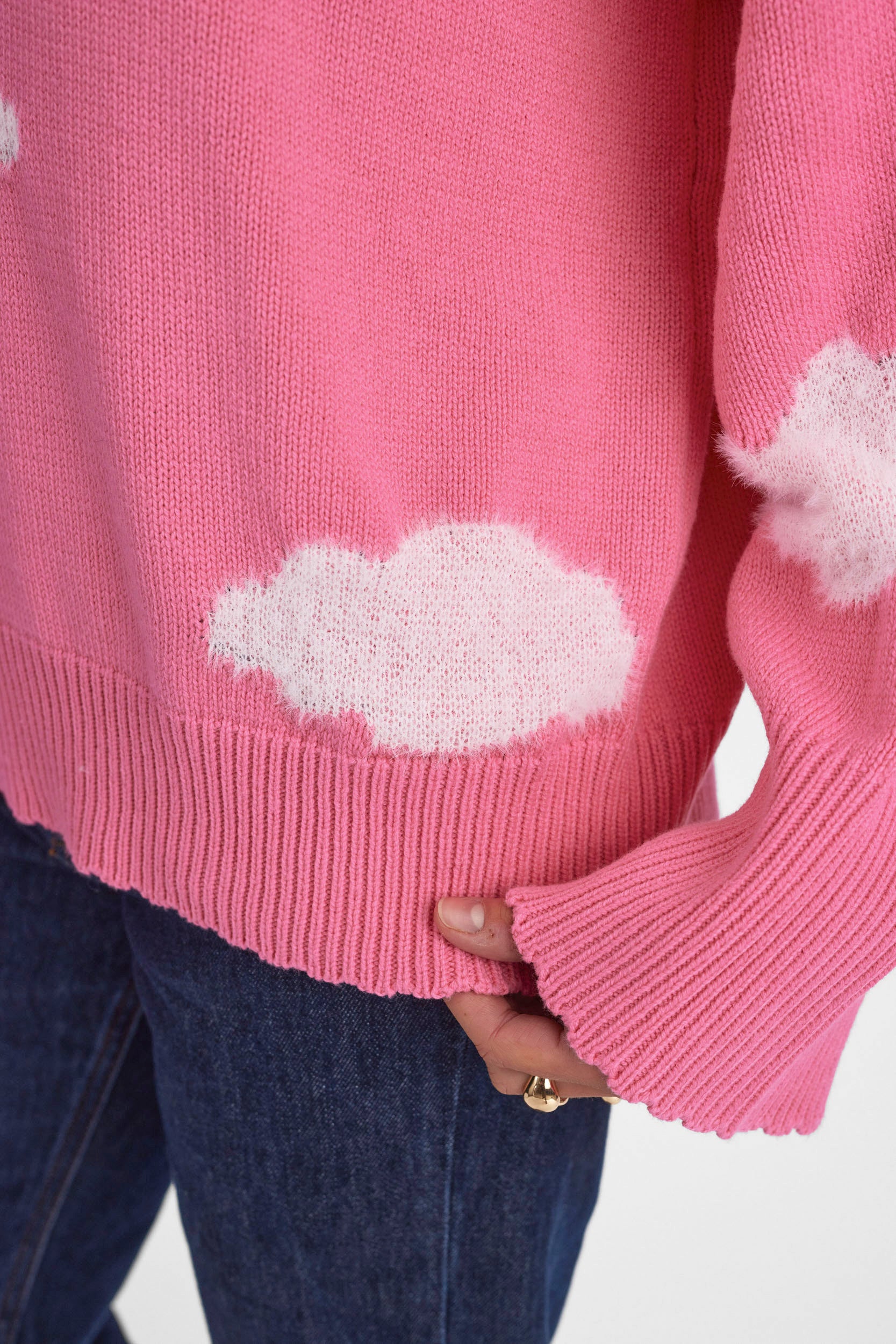 Numph Nuheavenly Cloud Knit in Pink Carnation
