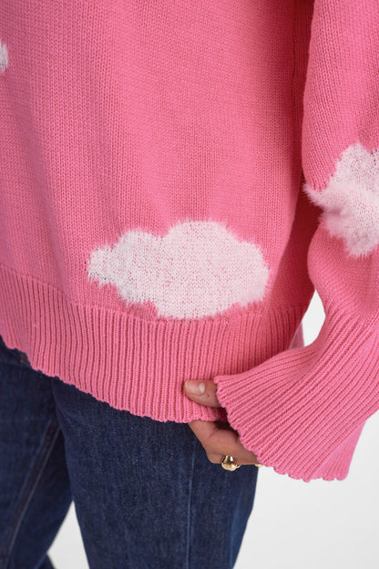 Numph Nuheavenly Cloud Knit in Pink Carnation
