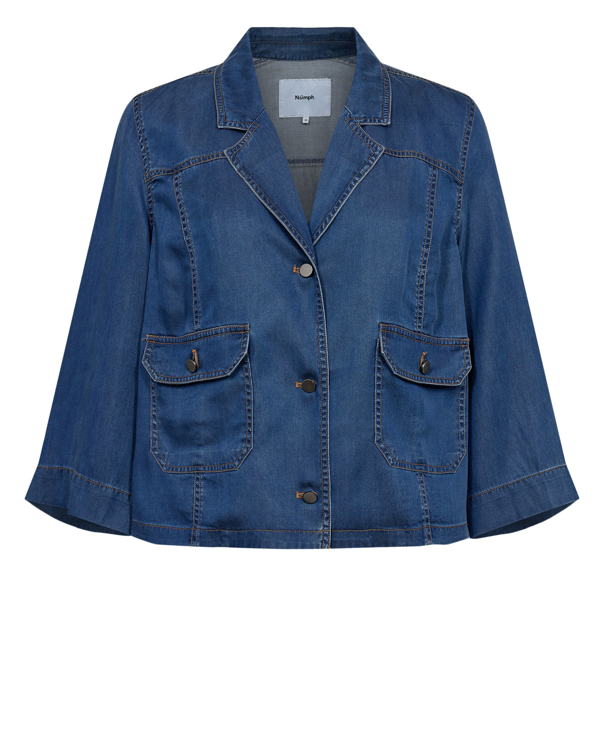Numph Numiami Denim Shirt Jacket in Medium Blue