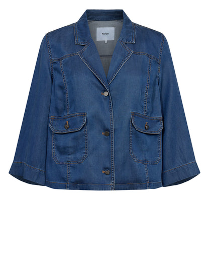 Numph Numiami Denim Shirt Jacket in Medium Blue