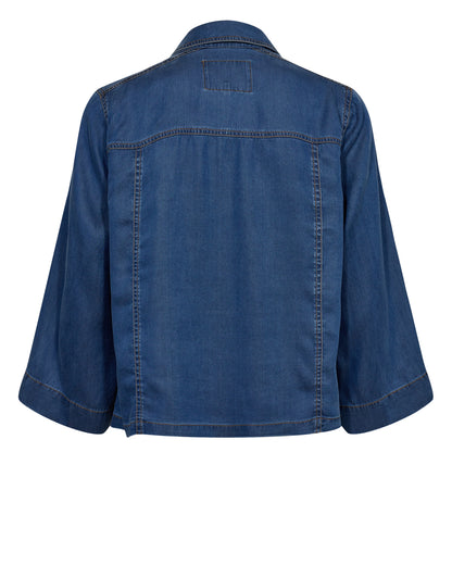 Numph Numiami Denim Shirt Jacket in Medium Blue