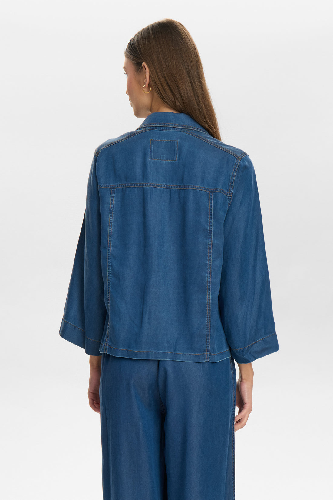 Numph Numiami Denim Shirt Jacket in Medium Blue