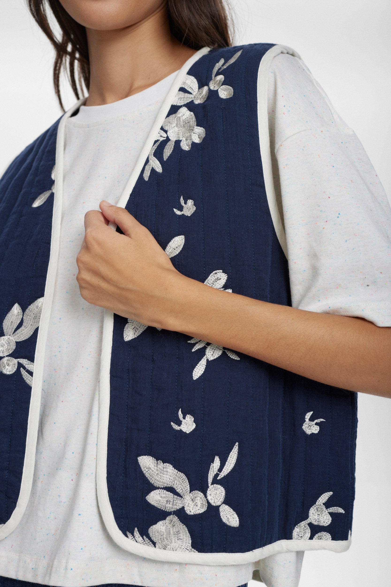 Numph Nustellas Quilted Gilet Vest in Sapphire