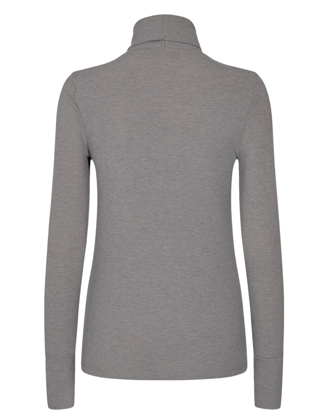 Numph Nubowie Ribbed Rollneck in Medium Gray