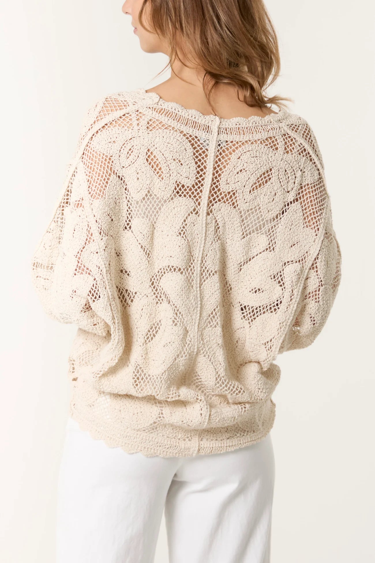 Crochet Leaf Batwing Cardigan one size