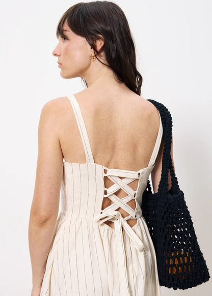 Frnch Casey Dress in Creme Stripe