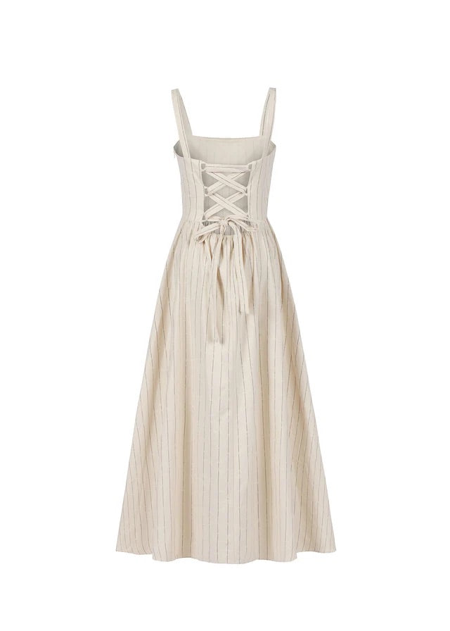 Frnch Casey Dress in Creme Stripe