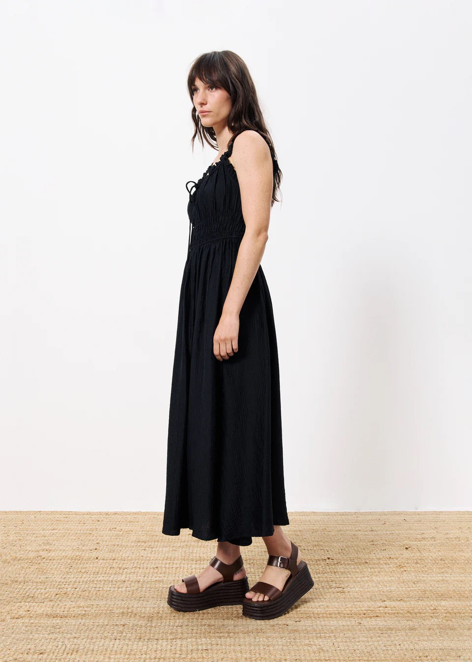 Frnch Sanne Dress in Black Noir