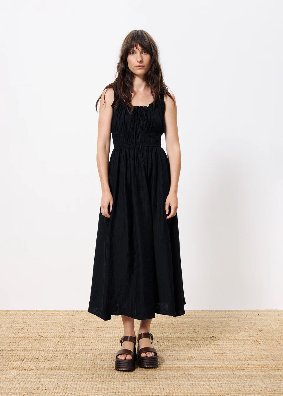 Frnch Sanne Dress in Black Noir
