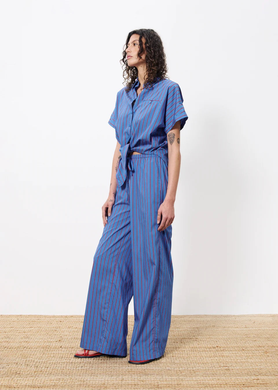 Frnch Carmelle Shirt in Electric Blue Stripe