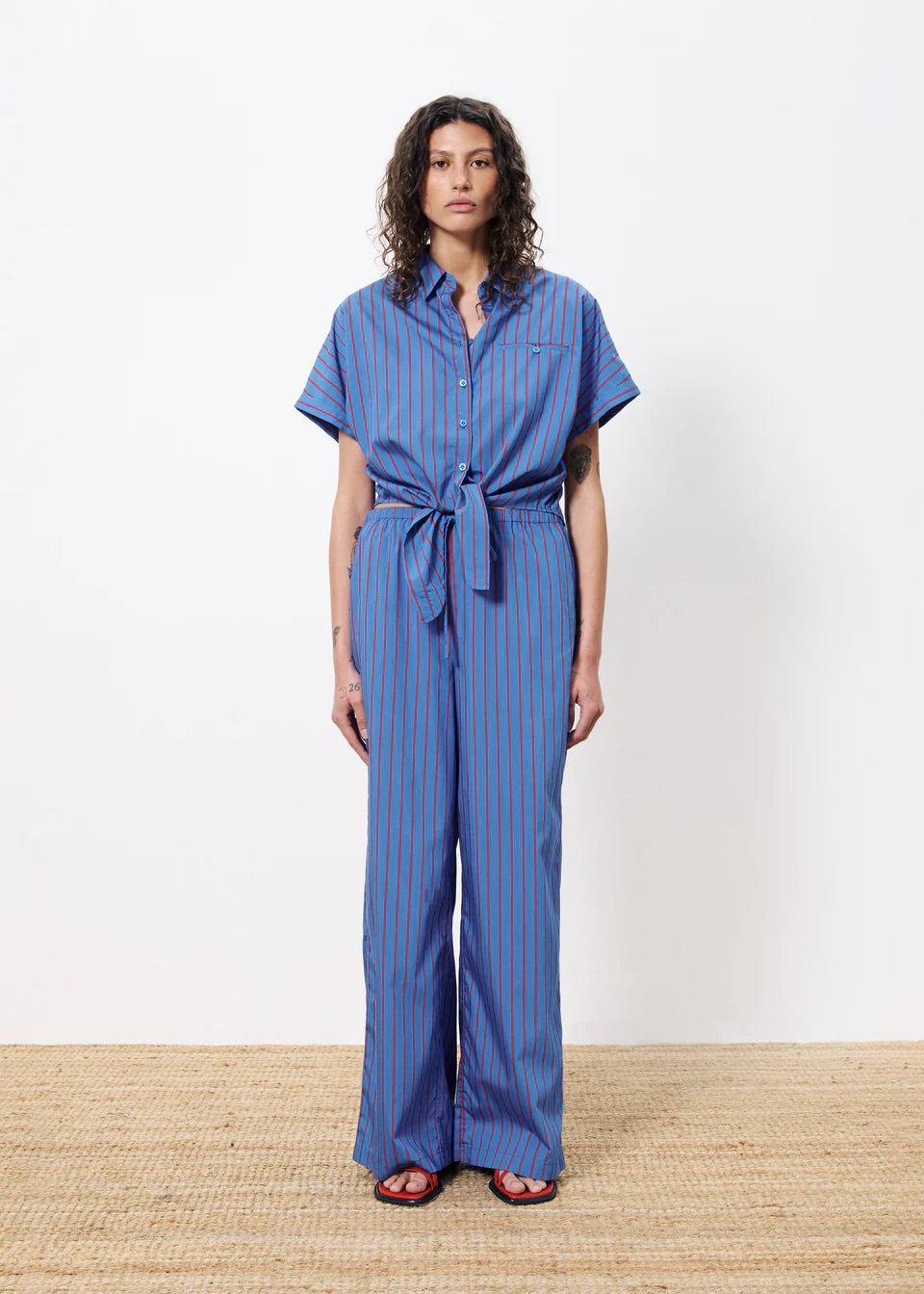 Frnch Carmelle Shirt in Electric Blue Stripe