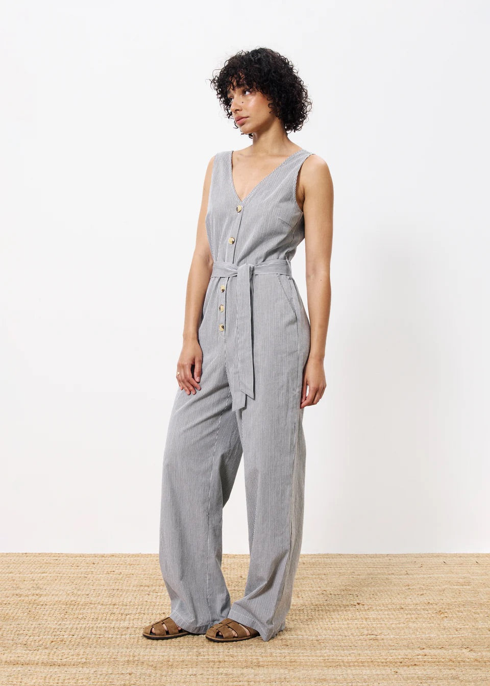 Frnch Maddie Jumpsuit in Creme Stripe