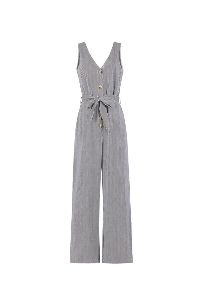 Frnch Maddie Jumpsuit in Creme Stripe