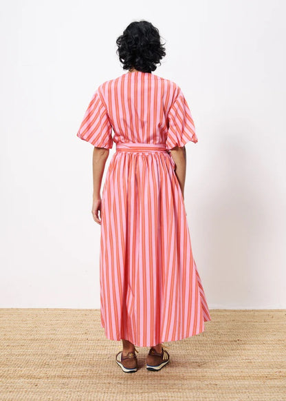 Frnch Edmonise Striped Dress in Rose Pink