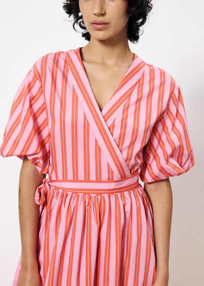 Frnch Edmonise Striped Dress in Rose Pink
