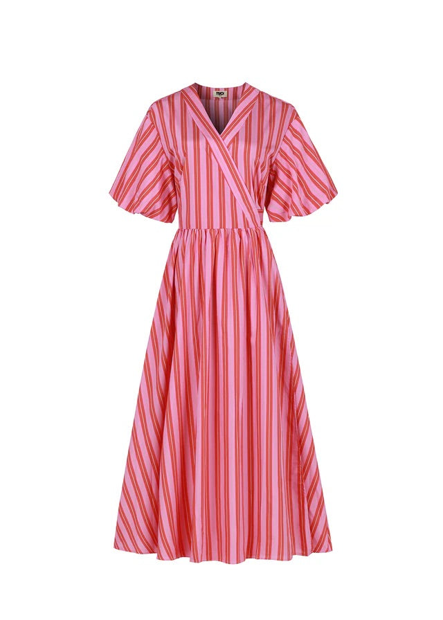 Frnch Edmonise Striped Dress in Rose Pink