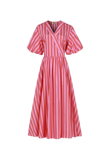 Frnch Edmonise Striped Dress in Rose Pink
