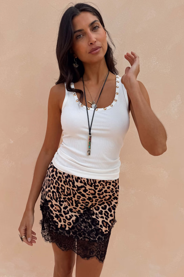 Never Fully Dressed Leopard Lace Mini Maeva Skirt