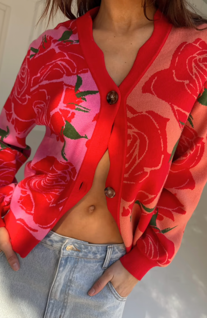 NFD Rosa Cardigan in Rose &amp; Red